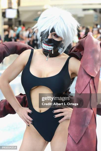 Cosplayer Liz Katz as Tokyo Ghoul attends day 3 of Anime Expo 2018 at Los Angeles Convention Center on July 7, 2018 in Los Angeles, California.