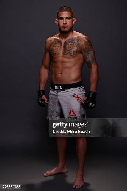 Anthony Pettis poses for a portrait backstage during the UFC 226 event inside T-Mobile Arena on July 7, 2018 in Las Vegas, Nevada.