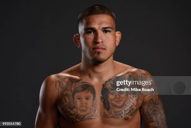 Anthony Pettis poses for a portrait backstage during the UFC 226 event inside T-Mobile Arena on July 7, 2018 in Las Vegas, Nevada.