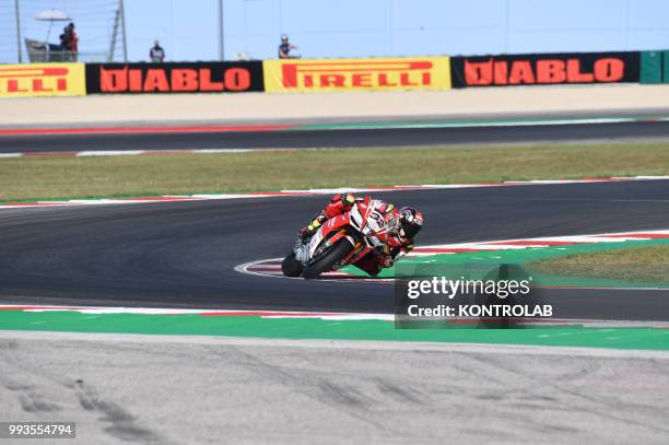 Lorenzo Savadori ITA Aprilia RSV4 RF during qualifying of WSBK Riviera di Rimini Round.