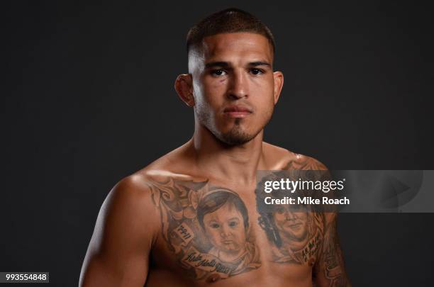 Anthony Pettis poses for a portrait backstage during the UFC 226 event inside T-Mobile Arena on July 7, 2018 in Las Vegas, Nevada.