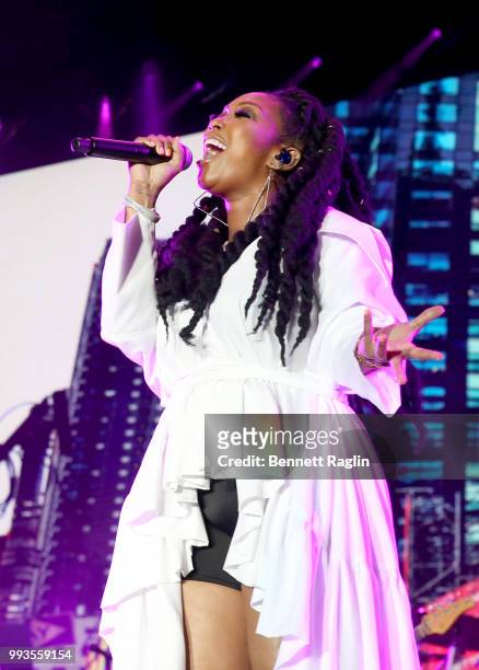 Brandy performs onstage during the 2018 Essence Festival presented By Coca-Cola - Day 2 at Louisiana Superdome on July 7, 2018 in New Orleans,...