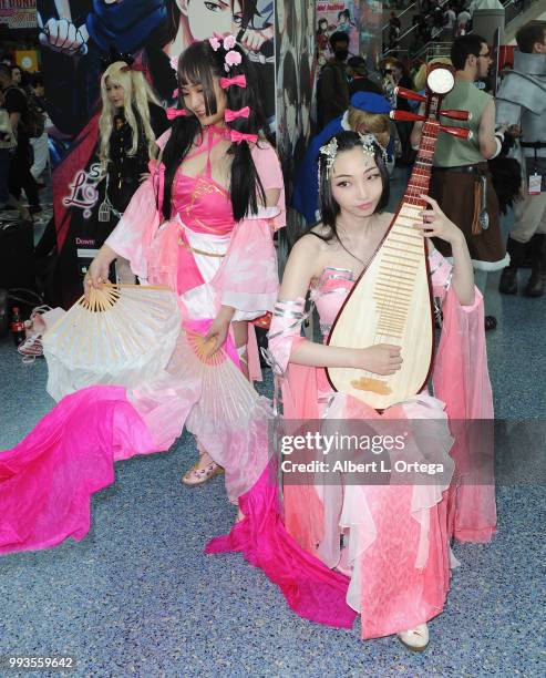 Cosplayers attend day 3 of Anime Expo 2018 held at Los Angeles Convention Center on July 7, 2018 in Los Angeles, California.