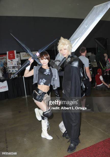 Cosplayers attend day 3 of Anime Expo 2018 held at Los Angeles Convention Center on July 7, 2018 in Los Angeles, California.