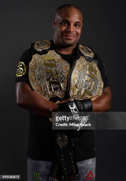 Daniel Cormier poses for a portrait backstage during the UFC 226 event inside T-Mobile Arena on July 7, 2018 in Las Vegas, Nevada.