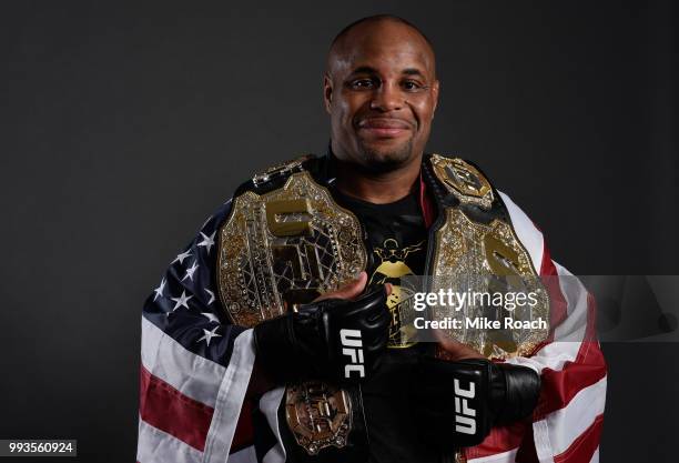 Daniel Cormier poses for a portrait backstage during the UFC 226 event inside T-Mobile Arena on July 7, 2018 in Las Vegas, Nevada.