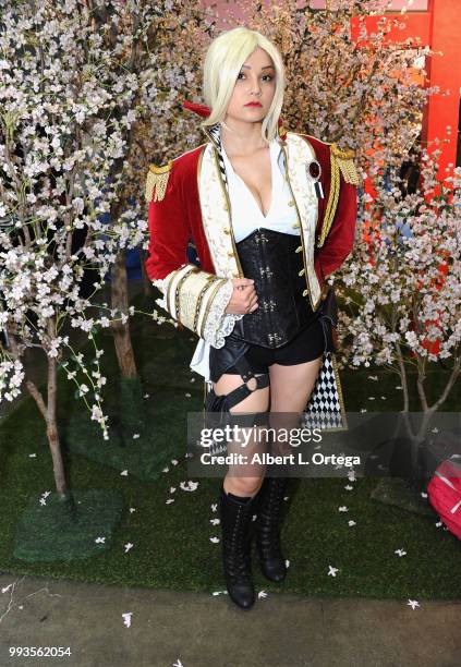 Cosplayers attend day 3 of Anime Expo 2018 held at Los Angeles Convention Center on July 7, 2018 in Los Angeles, California.