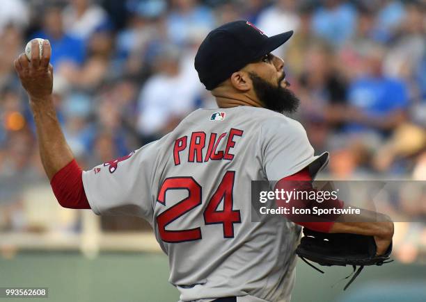 Boston Red Sox starting pitcher David Price pitches during a Major League Baseball game between the Boston Red Sox and the Kansas City Royals on July...