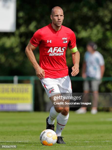 Ron Vlaar of AZ Alkmaar during the Club Friendly match between AZ Alkmaar v FC Midtjylland at the VV Dirkshorn on July 7, 2018 in Dirkshorn...