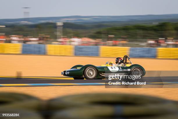 Lister Maserati 1956 competes during the Grid 3 race 1 at Le Mans Classic 2018 on July 7, 2018 in Le Mans, France.