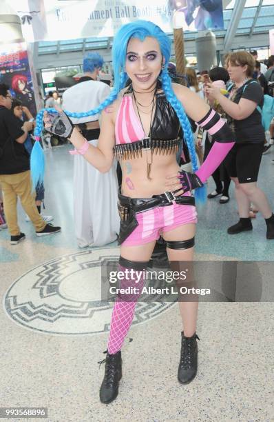 Cosplayers attend day 3 of Anime Expo 2018 held at Los Angeles Convention Center on July 7, 2018 in Los Angeles, California.