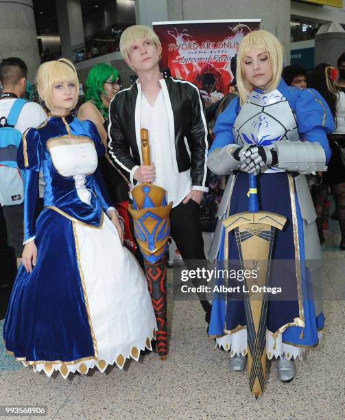 Cosplayers attend day 3 of Anime Expo 2018 held at Los Angeles Convention Center on July 7, 2018 in Los Angeles, California.