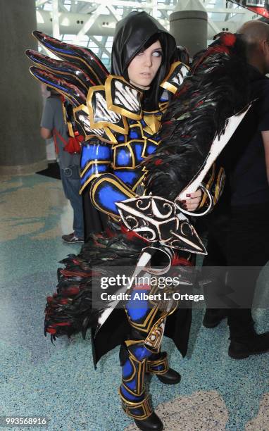 Cosplayers attend day 3 of Anime Expo 2018 held at Los Angeles Convention Center on July 7, 2018 in Los Angeles, California.