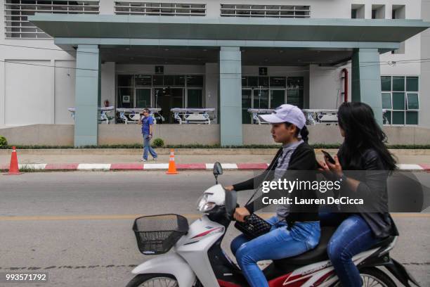 The Chaingrai Prachanukroh Hospital, where the boys will be brought upon rescue, on July 8, 2018 in Chiangrai, Thailand. Divers began an effort to...