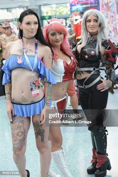 Cosplayers attend day 3 of Anime Expo 2018 held at Los Angeles Convention Center on July 7, 2018 in Los Angeles, California.