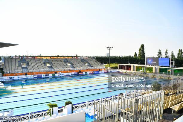 Illustration of the swimming pool before the Open of France at l'Odyssee on July 8, 2018 in Chartres, France.