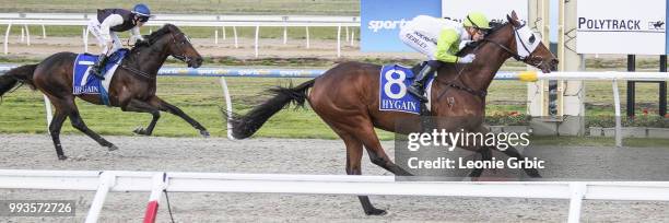 El Don ridden by Fred Kersley wins the Christmas In July - Winter Challenge Synthetic Stayers Series Heat 3 at Racing.com Park Synthetic Racecourse...