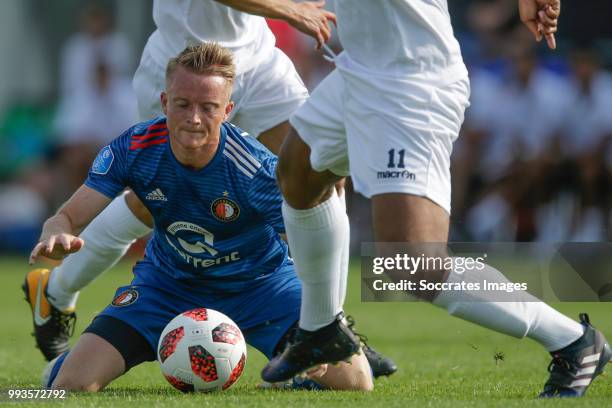 Sam Larsson of Feyenoord during the Club Friendly match between Zeeuws Elftal v Feyenoord at the Sportpark De Veerse Poort on July 7, 2018 in...