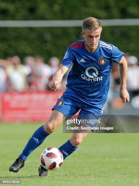 Dylan Vente of Feyenoord during the Club Friendly match between Zeeuws Elftal v Feyenoord at the Sportpark De Veerse Poort on July 7, 2018 in...