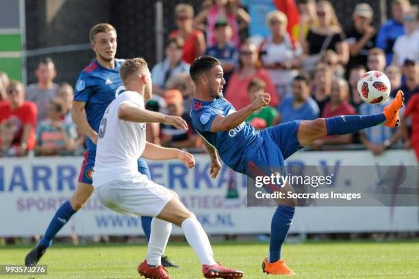 Dylan Vente of Feyenoord , Calvin Verdonk of Feyenoord during the Club Friendly match between Zeeuws Elftal v Feyenoord at the Sportpark De Veerse...