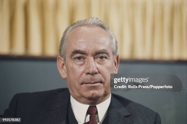 German Christian Democrat politician Bruno Heck pictured attending a CDU party convention in West Germany in 1969.