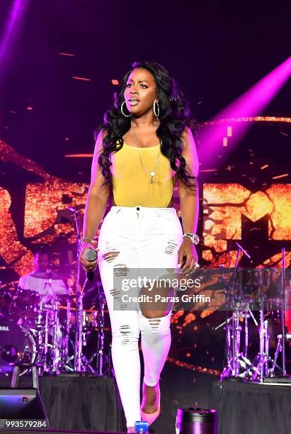 Rapper Remy Ma performs onstage during Queen Latifah's "Ladies First" night at the 2018 Essence Festival - Night 2 at Louisiana Superdome on July 7,...