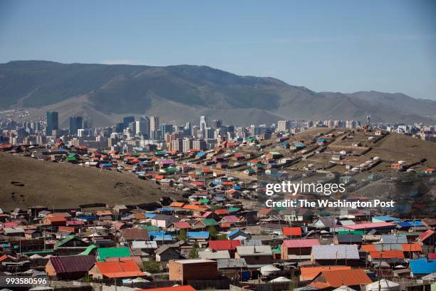 View of Ulaan Baatar, the district where the poorer part of the population lives.