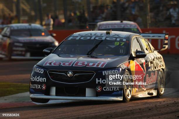 Shane Van Gisbergen drives the Red Bull Holden Racing Team Holden Commodore ZB during race 18 of the Supercars Townsville 400 on July 8, 2018 in...