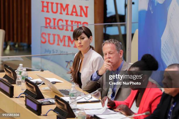 United Nations, New York, USA, July 06 2018 - Actress Marisol Nichols participated on the 15th Annual International Human Rights Summit today at the...