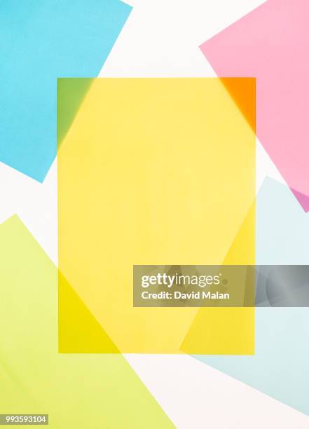 multicoloured translucent papers on a lightbox. - malan stockfoto's en -beelden