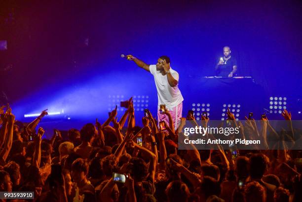 Ferg performs on stage at Roseland Theater on July 7, 2018 in Portland, Oregon.