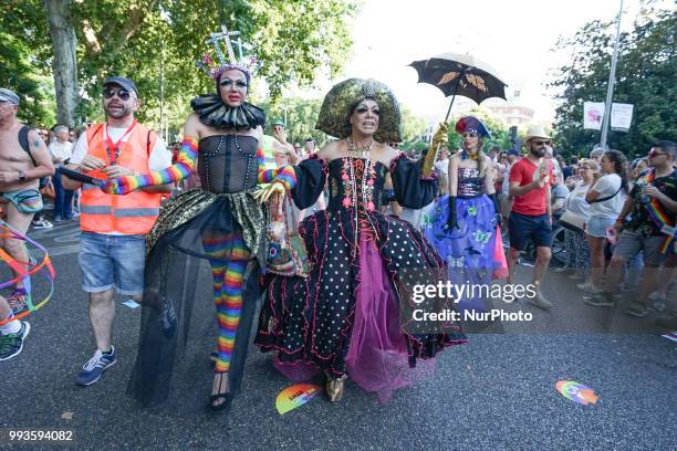 Gay Pride 2018 parade in Madrid, Spain on July 7 one of the world's biggest. This year marks 40 years since Madrid's first authorized LGBT...