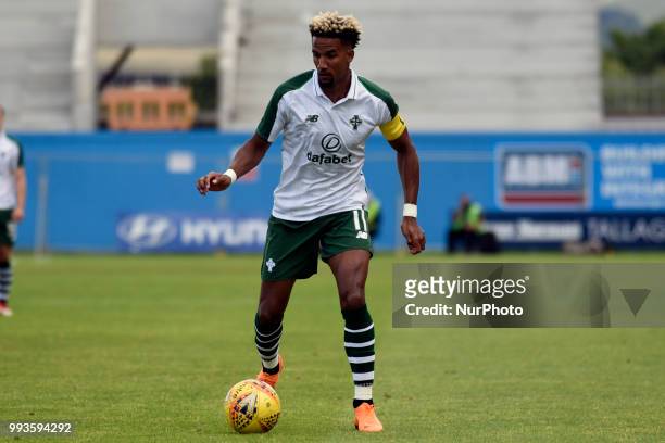 Scott Sinclair of Celtic controls the ball during the Club Friendly match between Shamrock Rovers and Celtic FC at Tallaght Stadium in Dublin,...