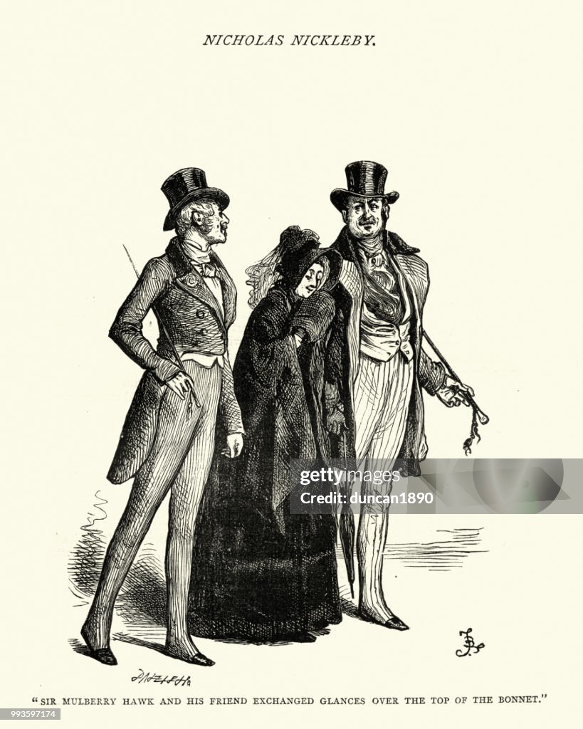 Charles Dickens, Nicholas Nickleby, Sir Mulberry Hawk exchanged glances