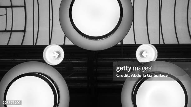 three round lamps - inspiration round three imagens e fotografias de stock