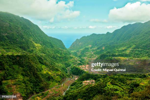 madeira island walking trail santana - boaventura - boaventura stock pictures, royalty-free photos & images
