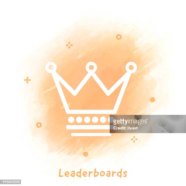 leaderboards line icon watercolor background - electronic scoreboard stock illustrations