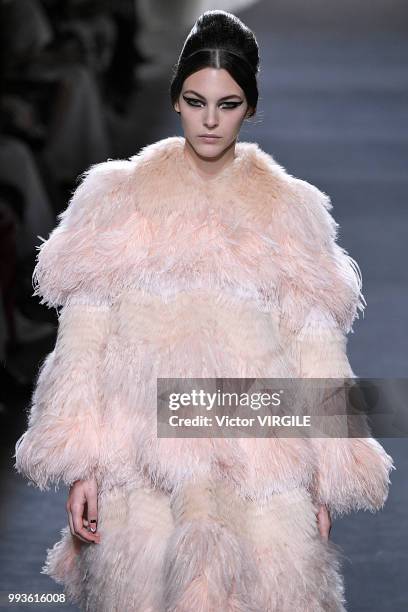 Vittoria Ceretti walks the runway during the Fendi Couture Haute Couture Fall Winter 2018/2019 fashion show as part of Paris Fashion Week on July 4,...