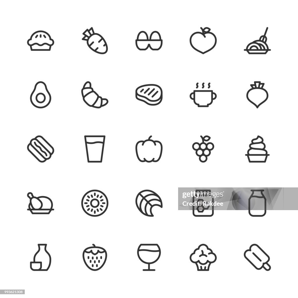 Food and Drink Icons Set 2 - Line Series