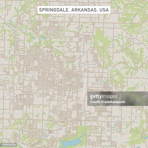 springdale arkansas us city street map - frankramspott stock illustrations