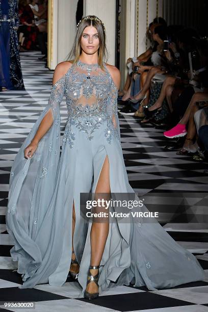 Model walks the runway during the Zuhair Murad Haute Couture Fall Winter 2018/2019 fashion show as part of Paris Fashion Week on July 4, 2018 in...