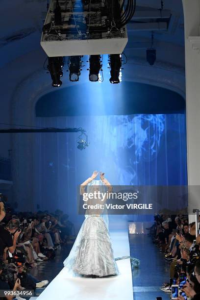 Model walks the runway during the Jean-Paul Gaultier Haute Couture Fall Winter 2018/2019 fashion show as part of Paris Fashion Week on July 4, 2018...