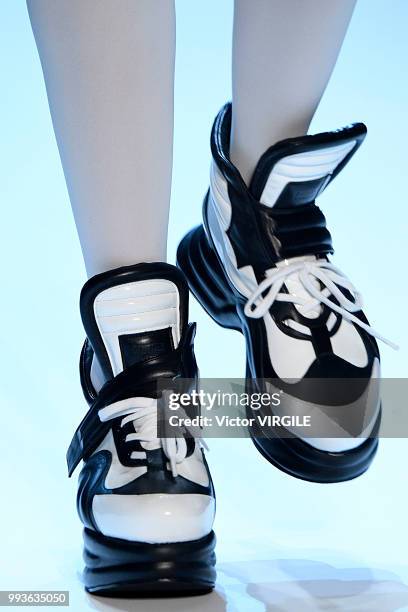 Model walks the runway during the Jean-Paul Gaultier Haute Couture Fall Winter 2018/2019 fashion show as part of Paris Fashion Week on July 4, 2018...