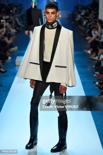 Model walks the runway during the Jean-Paul Gaultier Haute Couture Fall Winter 2018/2019 fashion show as part of Paris Fashion Week on July 4, 2018...