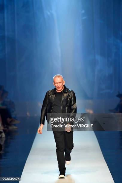 Jean Paul Gaultier walks the runway during the Jean-Paul Gaultier Haute Couture Fall Winter 2018/2019 fashion show as part of Paris Fashion Week on...
