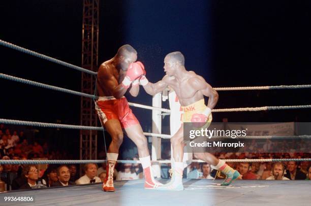 Chris Eubank defends his WBO super-middleweight title against Ron Essett at the Quinta do Lago Hotel, Almancil, Portugal. Eubank successfully...