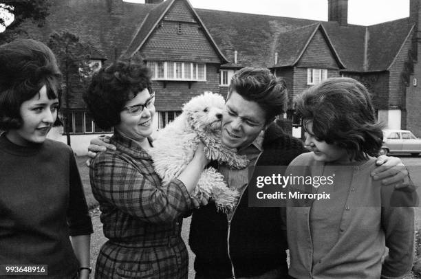 Cliff Richard at his tudor style mansion at Upper Nazeing, Essex. He will live there with his mother and two sisters Jackie 16 and Joan 13. It has...