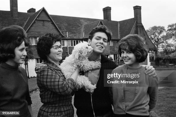 Cliff Richard at his tudor style mansion at Upper Nazeing, Essex. He will live there with his mother and two sisters Jackie 16 and Joan 13. It has...