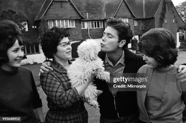 Cliff Richard at his tudor style mansion at Upper Nazeing, Essex. He will live there with his mother and two sisters Jackie 16 and Joan 13. It has...