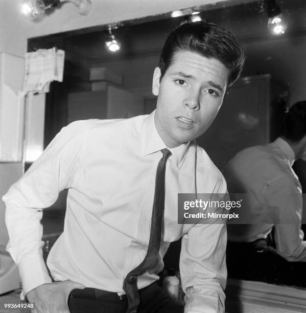 Cliff Richard pictured at the London Palladium where he appears for the last week in the pantomime Aladdin, 5th April 1965.